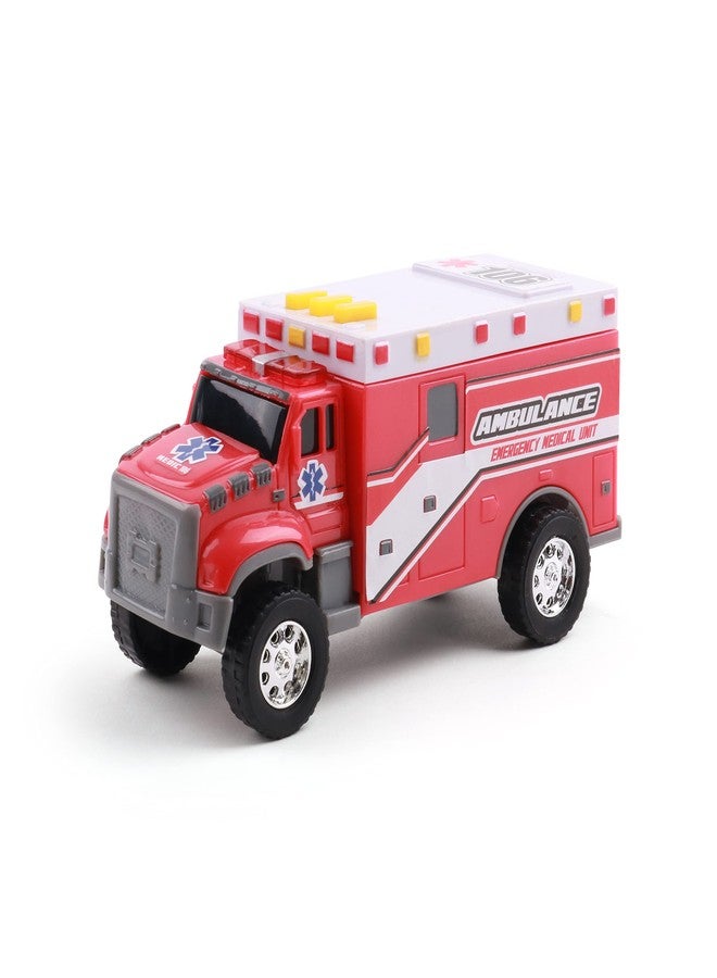Mighty Fleet Toughest Minis 5" Tough Cab Ambulance Toy w/Lights & Sounds, Realistic Design & Batteries Included - Age 3+ - Image 5